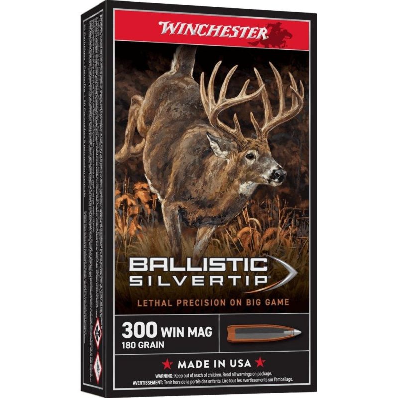 Winchester Ammo SBST300 Ballistic Silvertip 300 Win Mag 180 gr Polymer Tip 20 Per Box/ 10 Cs