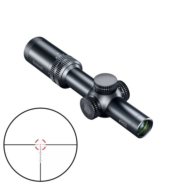 Bushnell R5-1624S26 R5 Riflescope Black Capped Target Turret 2032 Battery Second Focal Plane SECOND FOCAL | ILLUMINATED