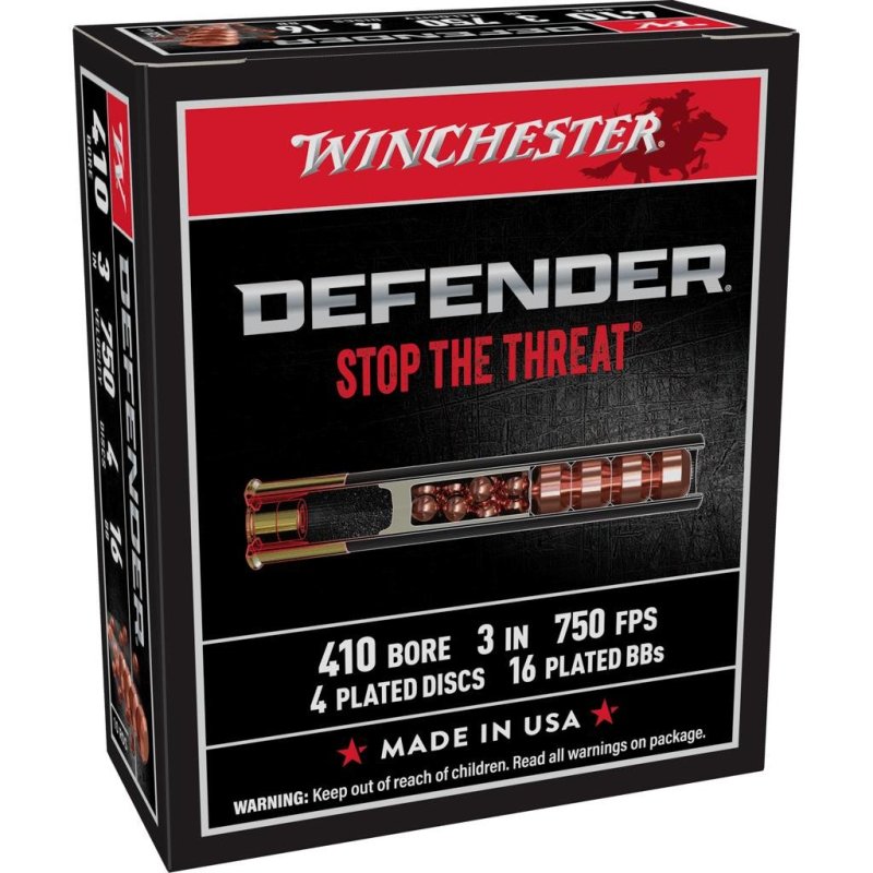 Winchester S413PDX1 410 Gauge 3 In 4 Defense Discs 16 BBs 10 Rounds