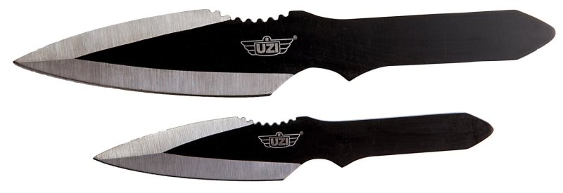 CampCo UZI Throwing Knife Set Black and Silver UZKTRW002