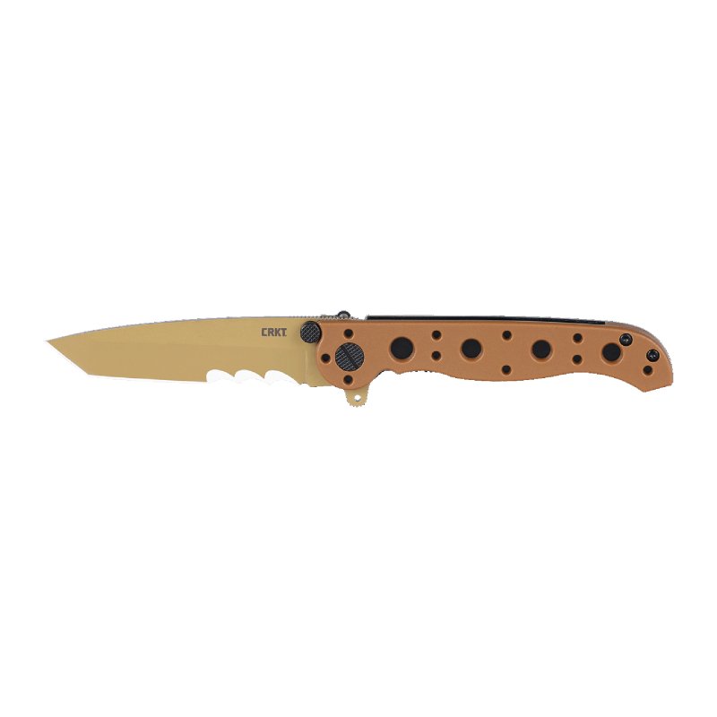 CRKT M16-10DZ EDC 3.03" D2 Steel Part Serrated Folding Knife Tan Handle