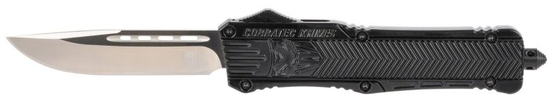 CobraTec LBCTK-1LDNS 3.9" Drop Point D2 Steel OTF Knife Black Handle