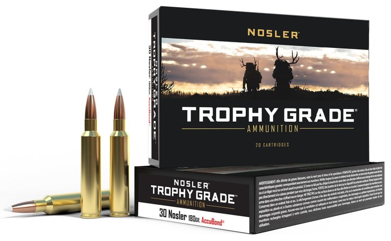 Nosler Trophy Grade .30 Nosler 180gr AccuBond Ammo 20 Rounds