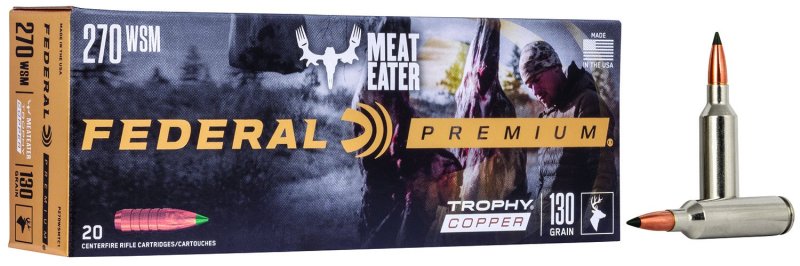 Federal Premium Trophy Copper P270WSMTC1 270 WSM 130gr 20/ct Brass