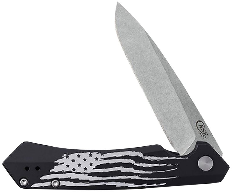 Case 10857 Kinzua Folding Knife S35VN Blade Black US Flag Handle
