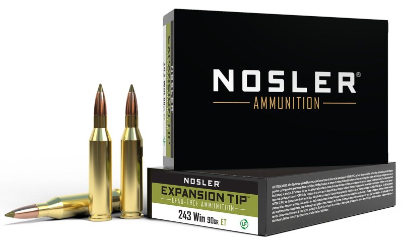 Nosler 243 Winchester 90 Grain E-Tip Lead-Free Rifle Ammo 20 Rounds