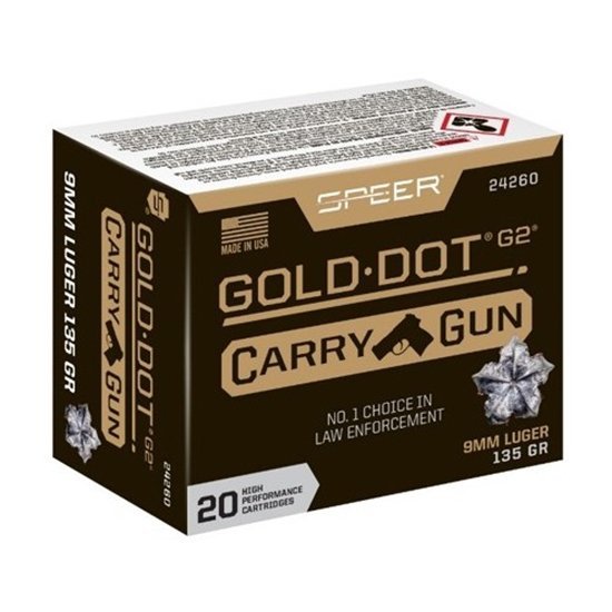 Federal Premium Ammunition Gold Dot Carry Gun 9mm Luger 135gr HP 20 Round