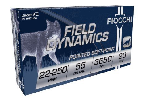 Fiocchi 22250B Field Dynamics 22-250 Rem 55gr PSP 20rd Box