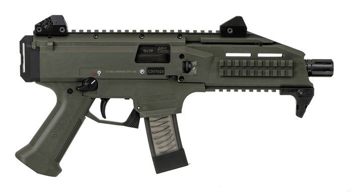 CZ-USA 91355 Scorpion EVO 3S1 9mm 7.75" OD Green 20rd Threaded Barrel
