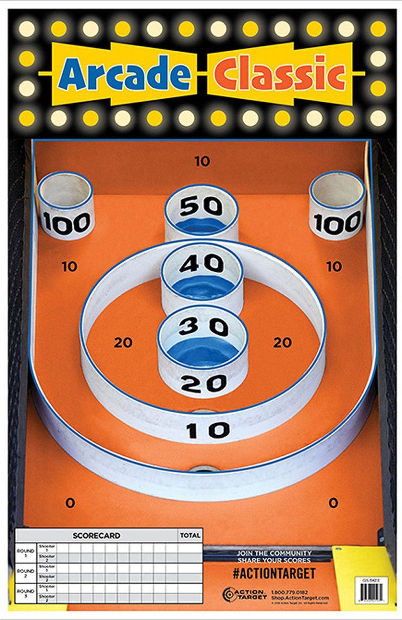 Action Target GSSKEE100 Skee-Ball Paper Target 23"x35" 100/Box Multi-Color