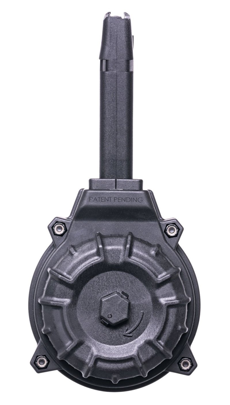 ProMag DRMA11 Black Polymer Drum, 50-Round Capacity, Glock 17/19 9MM, High-Quality, Reliable Feeding
