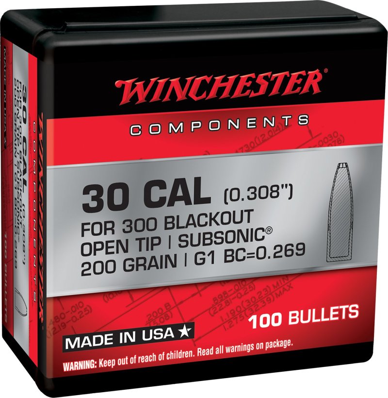 Winchester WB300B200X 300 Blackout 200gr Open Tip Ammo 100/Box