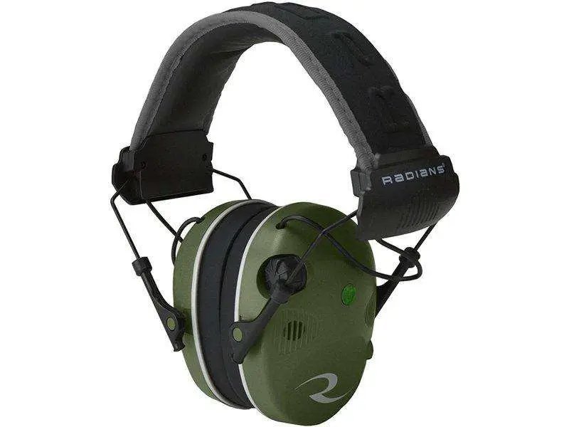 Radians R3400 Quad Mic Earmuff, Military Green/Black, NRR 24 dB, 3.5mm Jack