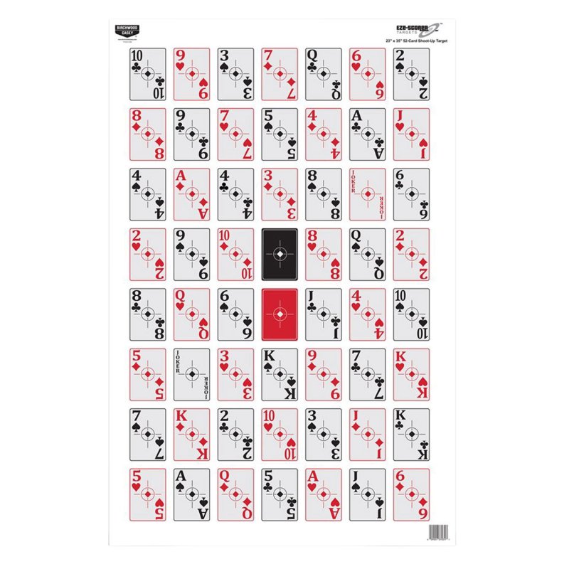 Birchwood Casey EZE-Scorer 52-Card Shoot-Up Paper Target 23"x35" 5 Pack