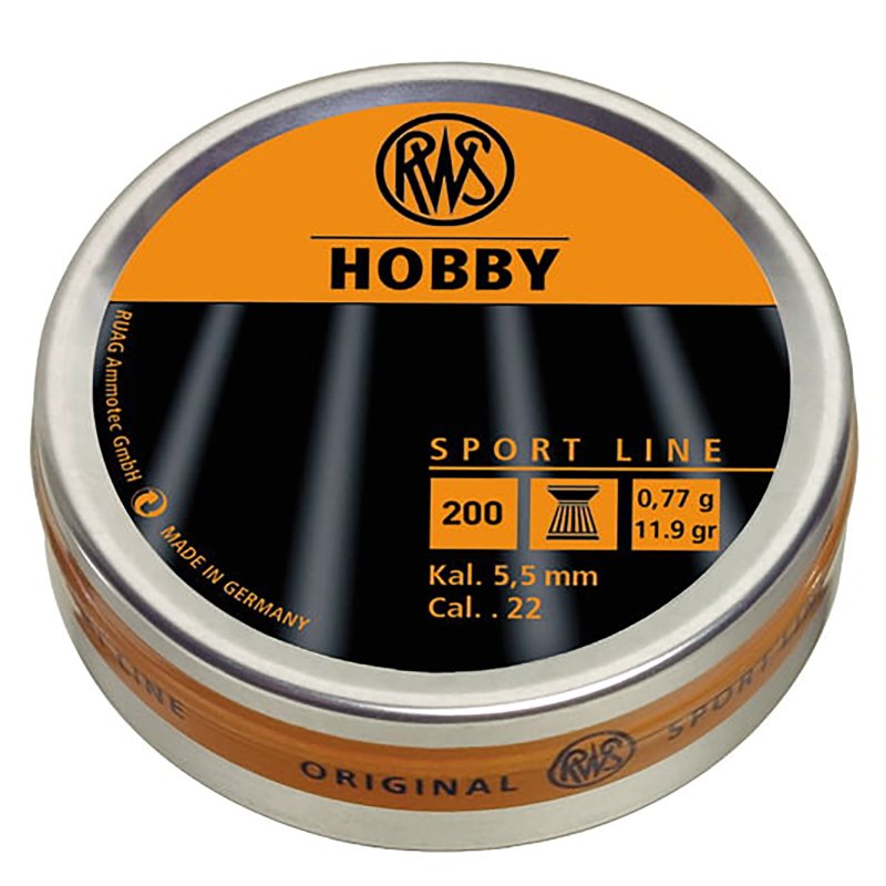 RWS Hobby Sport Line .22 Airgun Pellets 200 Pack Rifled Skirt 2317401