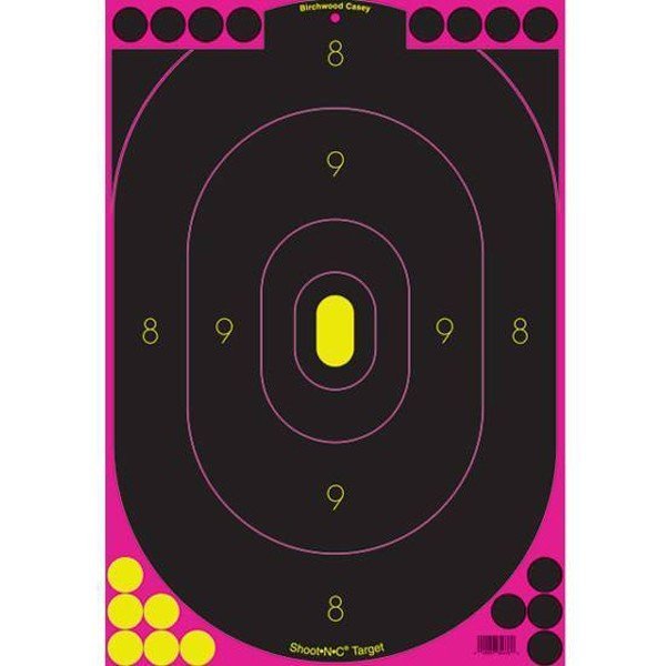 Birchwood Casey Shoot-N-C Silhouette Targets 12"x18" Pink Splatter 100 Pack
