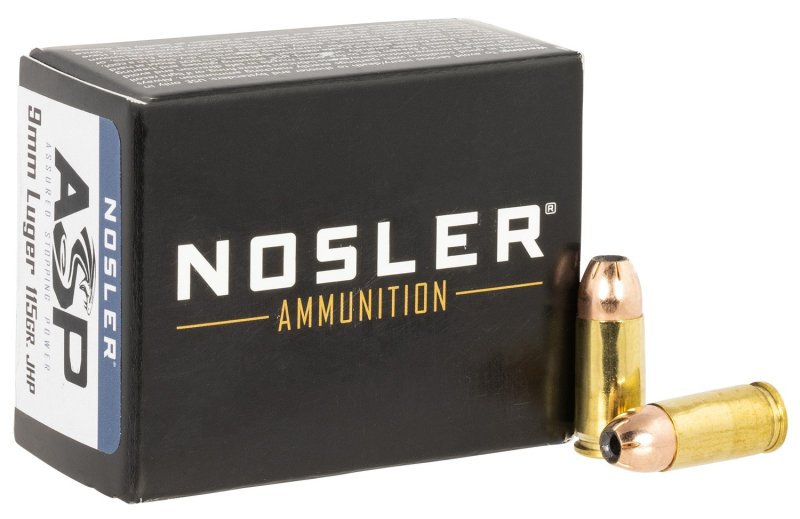 Nosler 51285 172 9mm Luger 115 Grain JHP 20 Rounds Box