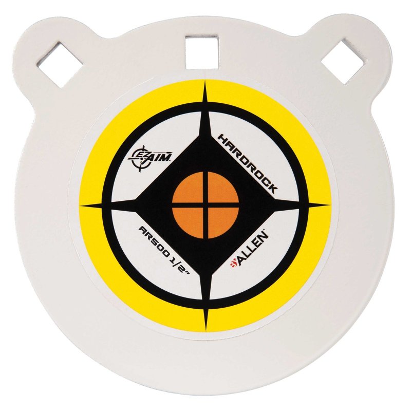 EZ-Aim Hardrock 6" AR500 Steel Gong Shooting Target .50" Thickness White / Yellow / Black