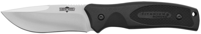Camillus 19232 Western Black River 3.75" Fixed Blade Knife, Rubber Handle