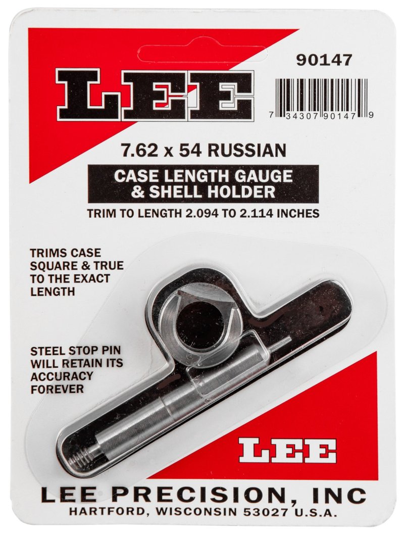 Lee Precision Case Length Gage and Shell Holder 7.62x54 Russian