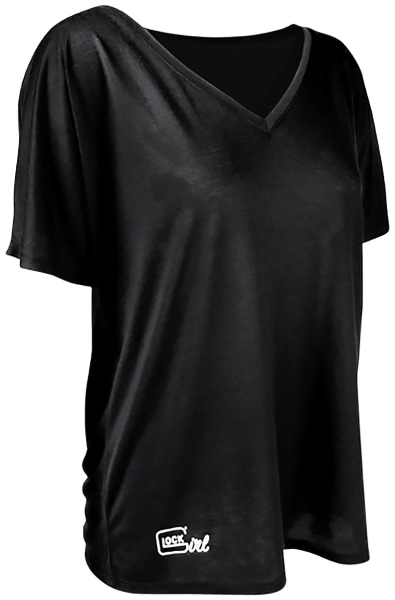 Glock AP960354 Girl Relaxed Black V-Neck 2XL Pre-Shrunk Cotton