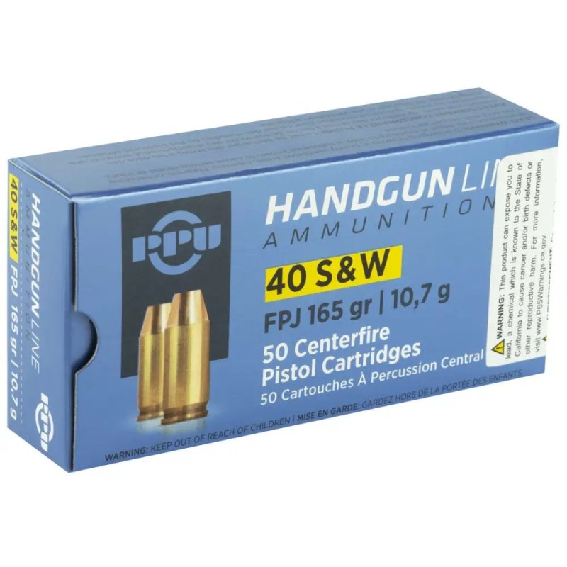 Prvi Partizan PPH40F 40 S&W 165 Grain Flat Point Jacketed 50 Box