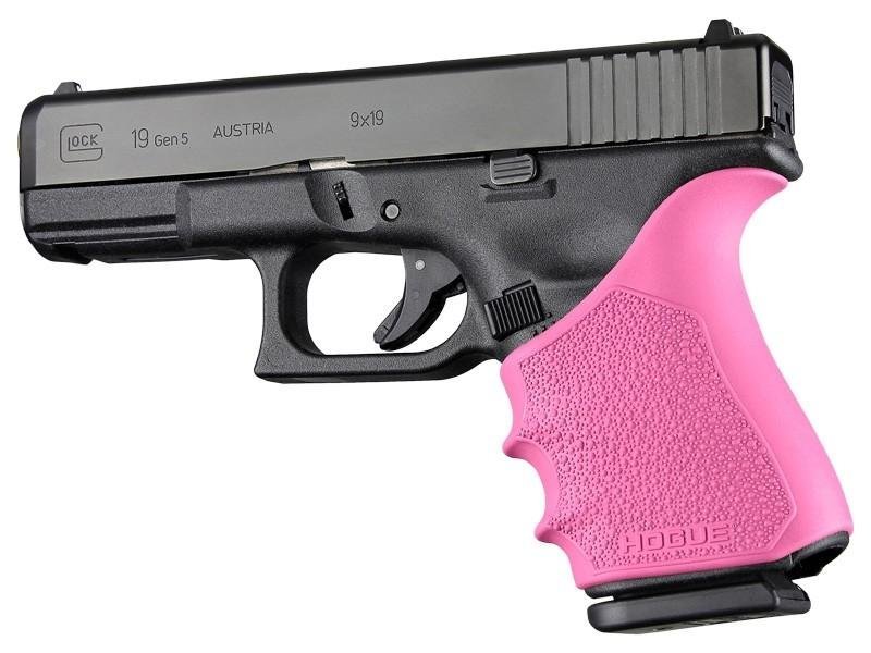 Hogue HandAll Beavertail Grip Sleeve Pink Fits Glock 19/23/32/38 Gen1-2-5