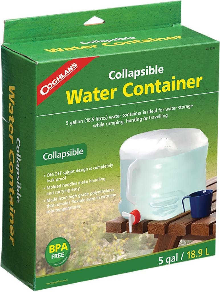 COGHLAN'S 1205 Collapsible Water Container 5 Gallon Removable Spigot