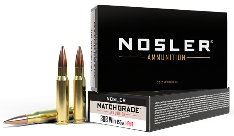 Nosler Match Grade 308 Win 155 gr CC HPBT 20 Round Brass Cased 60052