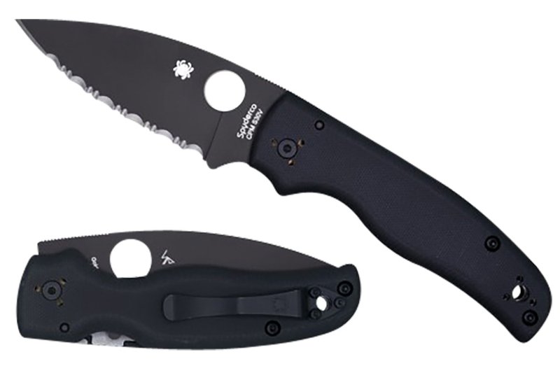 Spyderco Shaman C229GSBK 3.58 In Serrated Black DLC CPM S30V G10