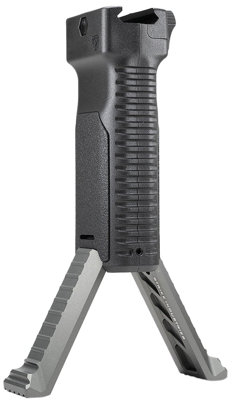 Strike Industries ARALBIPODGY Gray Polymer Bipod Grip Aluminum Legs