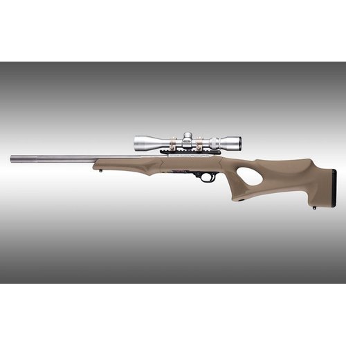 Hogue 22370 Ruger 10-22 Tactical Thumbhole Rubber OverMolded Stock with .920 Barrel Channel Flat Dark Earth