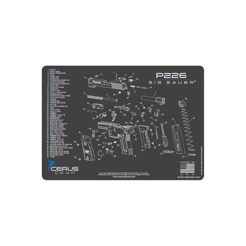 Cerus Gear HM-SIG-226L-SCH-GRY SIG P226 Schematic Cleaning Mat