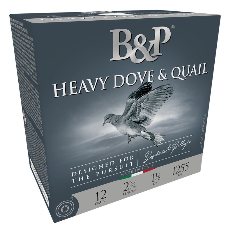 B&P Dove & Quail Shotshells- 12 ga 2-3/4 In 1-1/8 oz #7.5 1255 fps 25/ct