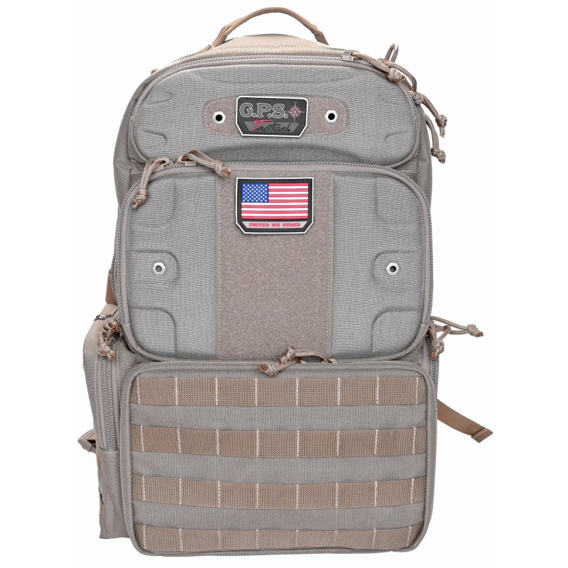 GSM Outdoors Tall-Holds 4 Handguns Tactical Tan Range Backpack