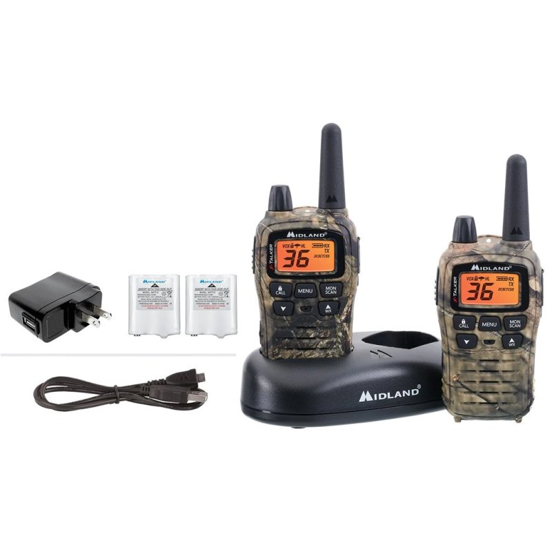 Midland T75VP3 Two-Way Radio Mossy Oak 2 pk. 38-mile range, 36 channels, weather scan, animal call alerts