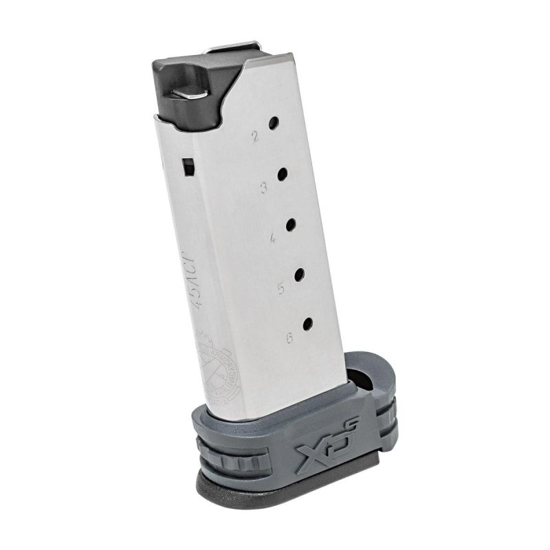 Springfield Armory XDS5006Y XD-S 6rd 45 ACP Stainless Steel Gray Magazine