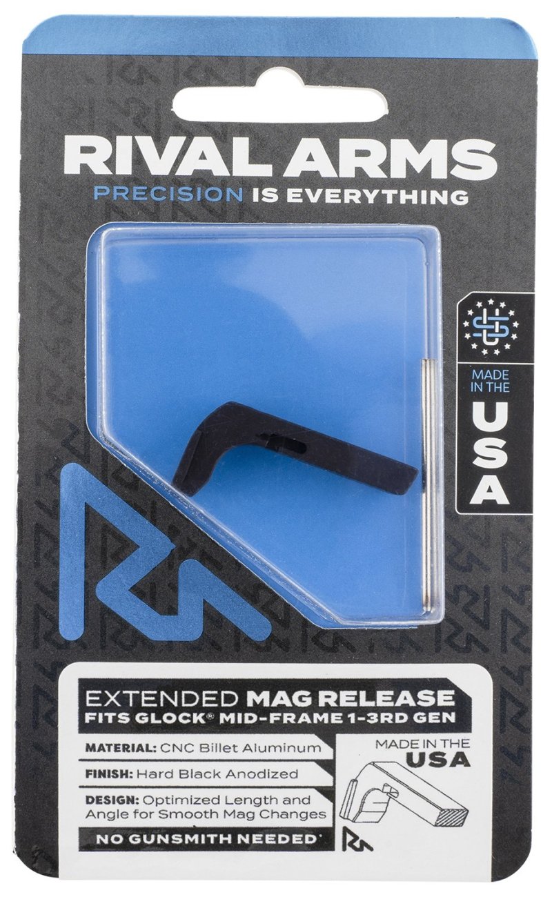 Rival Arms RA72G001A Extended Mag Release Glock Gen3 Black Aluminum