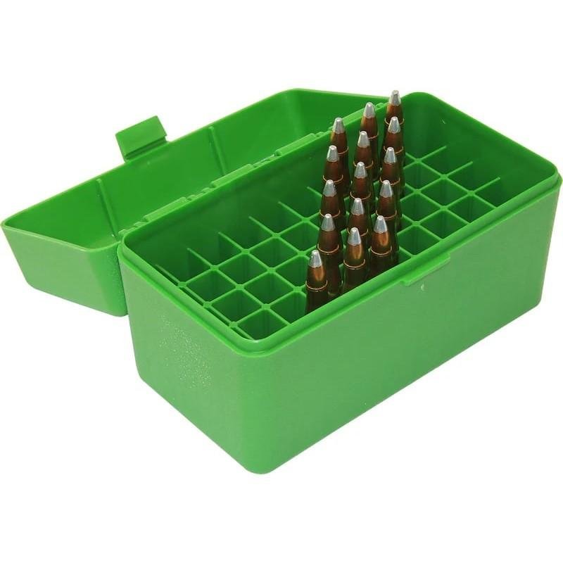 MTM 50 Round 223 270 WSSM 460 500 S&W Green Flip-Top Ammo Box (RSLD-50-10)
