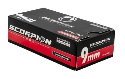 Scorpion 9115FMJ-T50 9mm 50Rd Premium Ammo