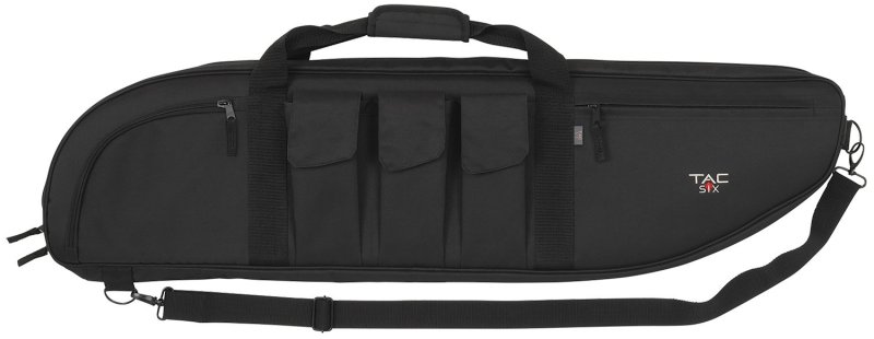 Tac Six 10929 Batallion Tactical Case Endura Black Finish 3 Pockets 2 Mags Accessory Pockets Shoulder Strap Padded Handle Polyester Lining 42" L