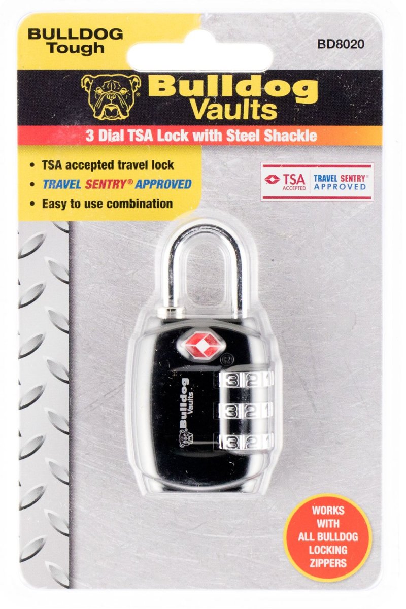 Bulldog BD8020 545 TSA Lock Steel Shackle 0.75 In Combination All Metal