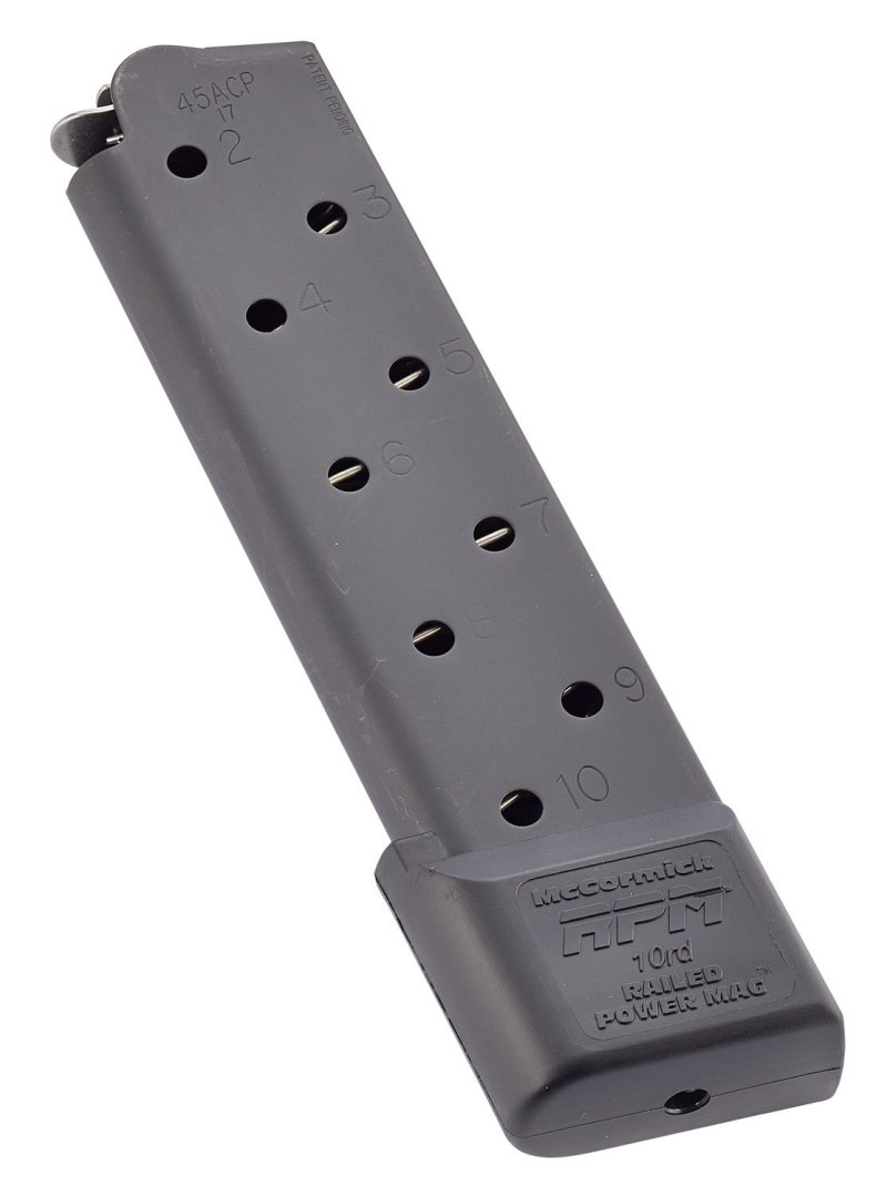 Chip McCormick 1911 Power Mag 45 ACP 10 Round Black Stainless