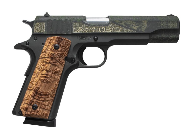 Tisas 1911 A1 Service Aztec 45 ACP 5 In 7+1 Carbon Steel Serrated Slide