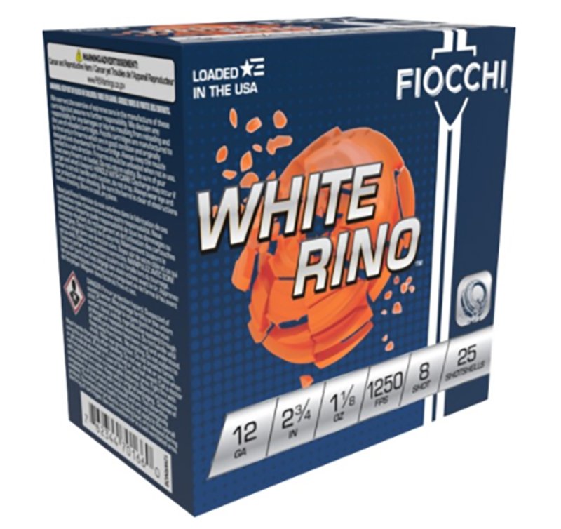 Fiocchi 12WRNO8 White Rino 12ga 2 3/4" 1 1/8oz #8 Target Loads