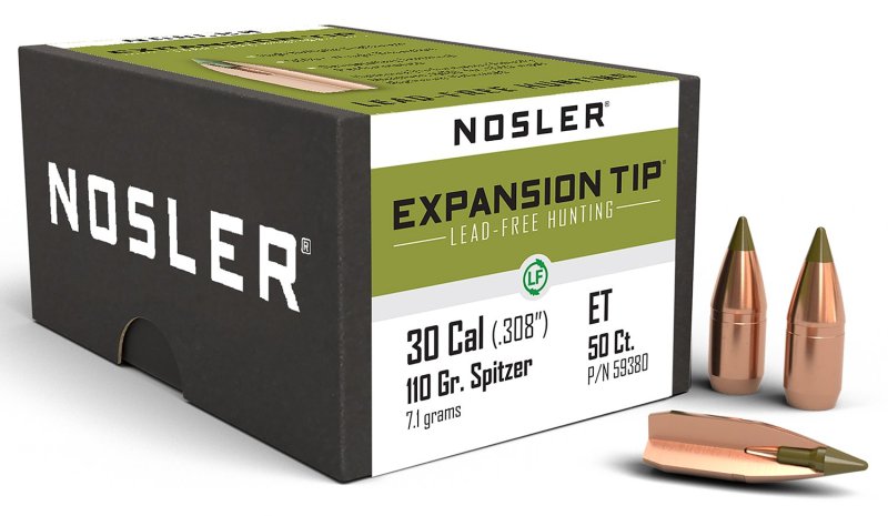 Nosler E-Tip 59380 30 Caliber .308 110 Grain Lead-Free Spitzer