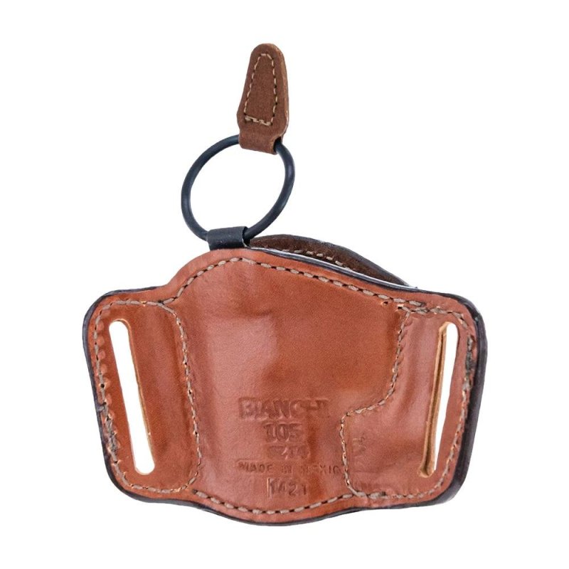 Bianchi Model 105 Minimalist Holster for Glock 17 19 20 21 Left Hand Plain Tan - Compact Design, Secure Retention