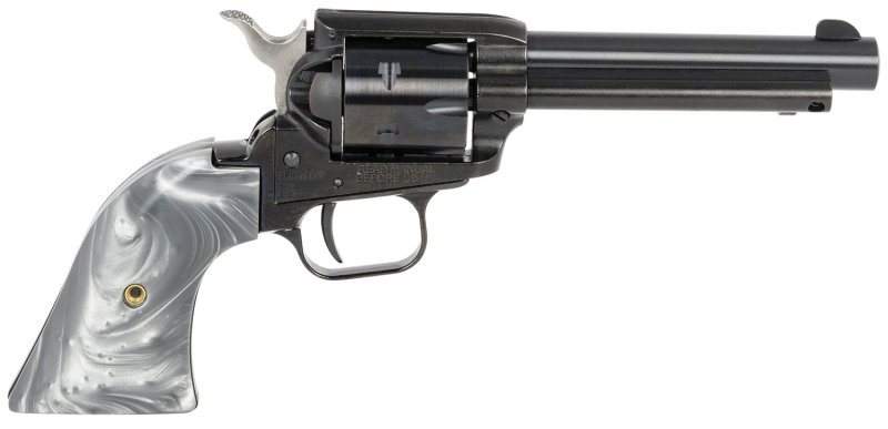 Heritage Rough Rider .22 LR Revolver, 4.75" Barrel, 6 Rounds, Altamont Gray Pearl Grips, Black Finish - RR22B4GPRL
