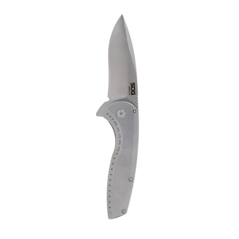 SOG Knives Aegis FLK 2.0 Folding Knife 3-1/4 Drop Point Blade Silver