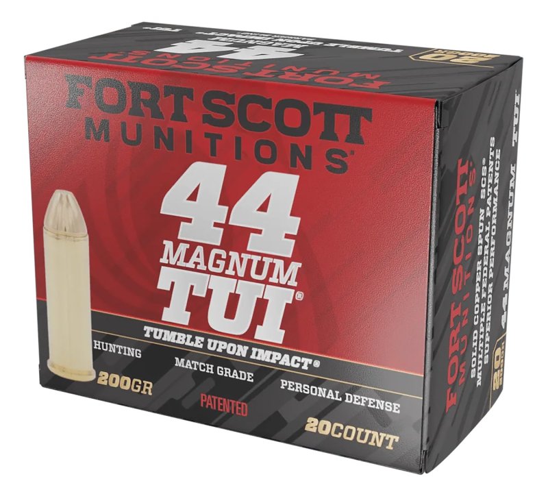 Fort Scott 44MAG200SCV TUI 44 Rem Mag 200gr Solid Copper Ammo 20 Rounds
